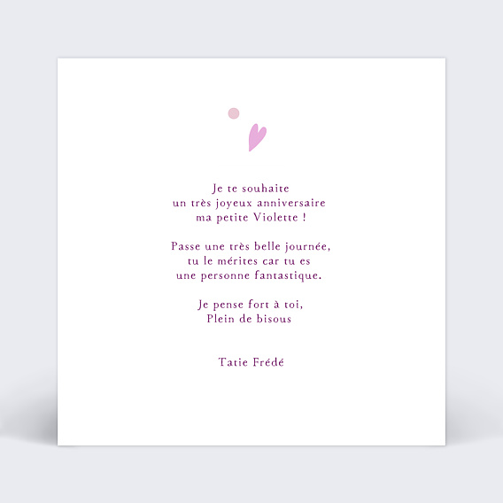 Carte Anniversaire Violette - Popcarte