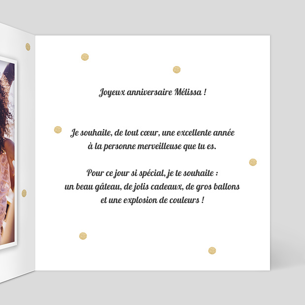 Carte Anniversaire Paillettes - Popcarte