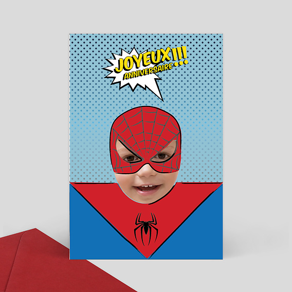 Carte Anniversaire Spider - Popcarte