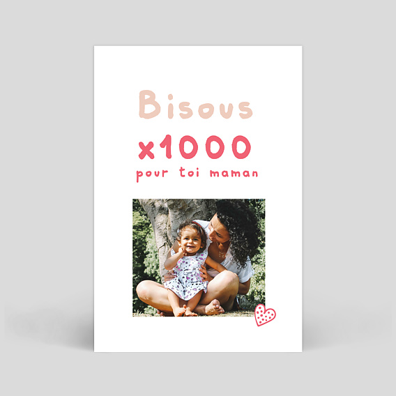 Carte fête des mères Bisous