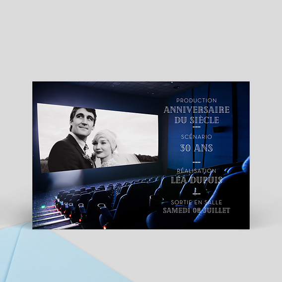 Invitation Anniversaire Theme Cinema Popcarte