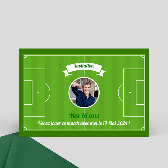 Carte D Invitation Anniversaire Terrain De Foot