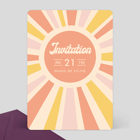 Invitation Anniversaire Hippie Popcarte