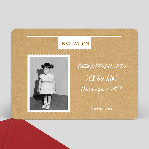 Carte D Invitation Anniversaire Qui Est Ce 60 Ans Popcarte