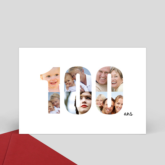 Invitation Anniversaire 100 Ans Popcarte