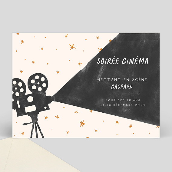 Carte D Invitation Anniversaire Cinema Popcarte