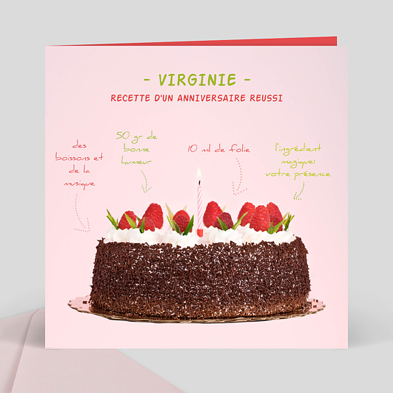 Invitation Anniversaire Gateau Popcarte