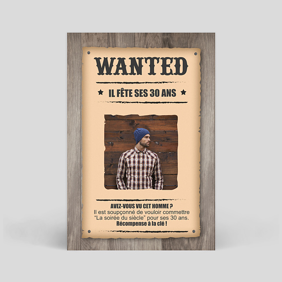 Invitation anniversaire Wanted