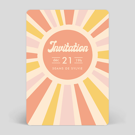 Invitation anniversaire Hippie