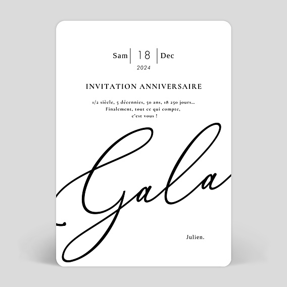 Invitation anniversaire Glamour