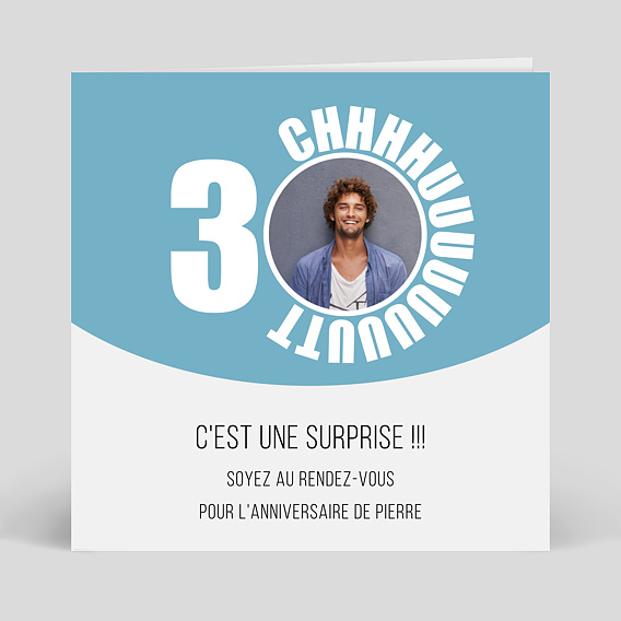 Invitation anniversaire Chut Surprise