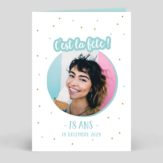 Invitation anniversaire Paillettes Pastel