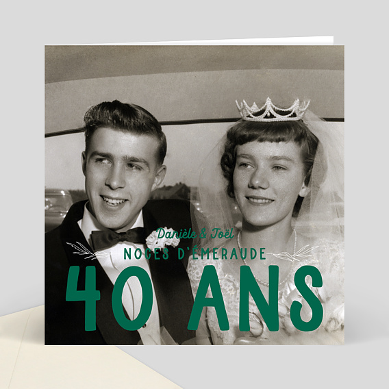 Invitation Anniversaire De Mariage 40 Ans Popcarte