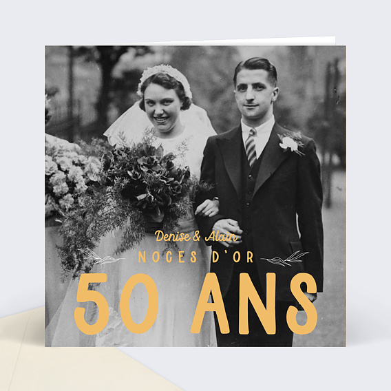 Carte D Invitation Anniversaire De Mariage 50 Ans Popcarte