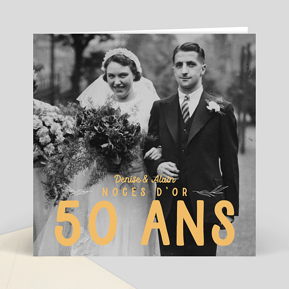 Cartes d'Invitation Anniversaire 60 ans de Mariage - Popcarte