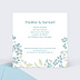 Cartes invitation mariage Petites fleurs bleues Verso