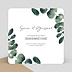 Cartes Invitation Mariage Branche d'Eucalyptus Verso