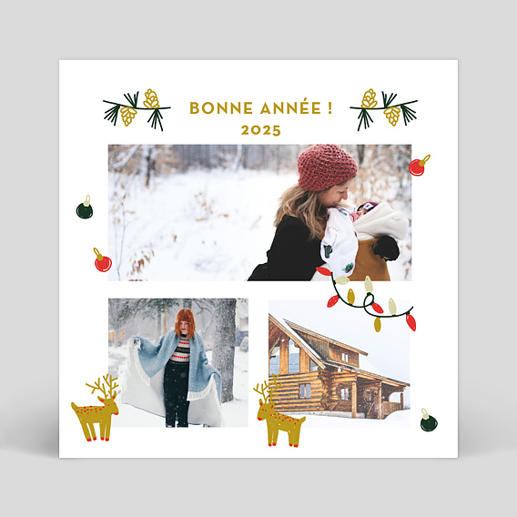 Carte de Voeux Décorations de Noël