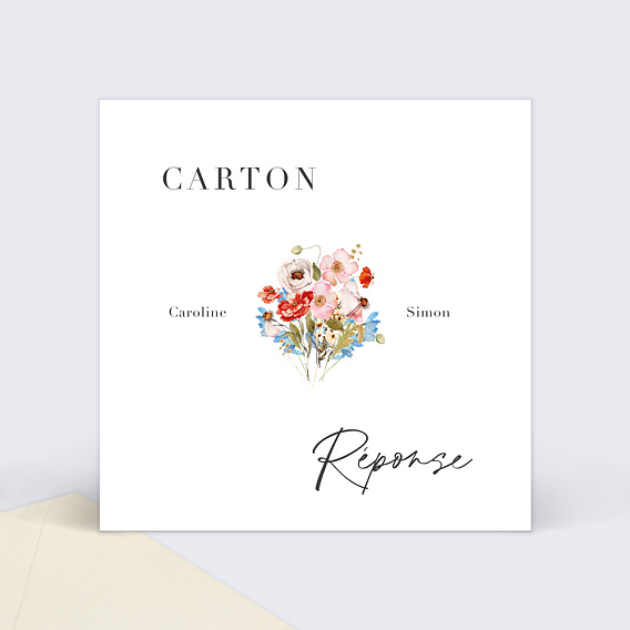 Carton réponse mariage Éveil des fleurs