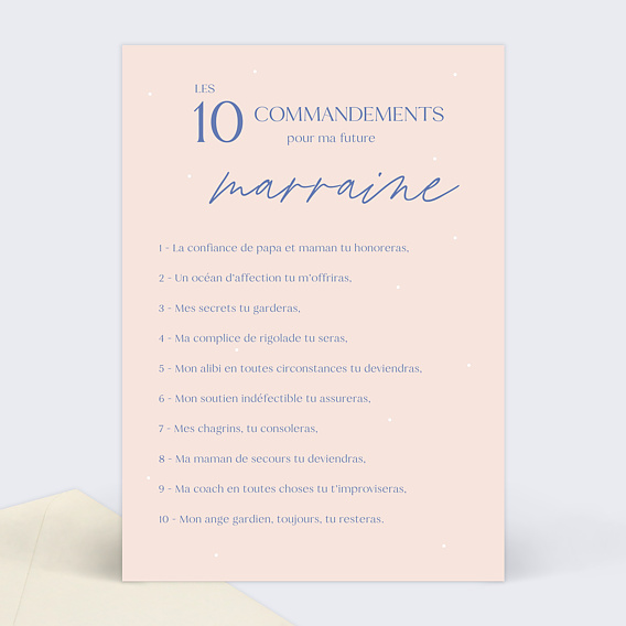 Demande parrain marraine Les 10 commandements Marraine