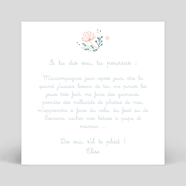 Demande Parrain Marraine Couronne De Fleurs Popcarte