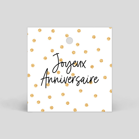 Etiquette Anniversaire Typo Paillette Popcarte