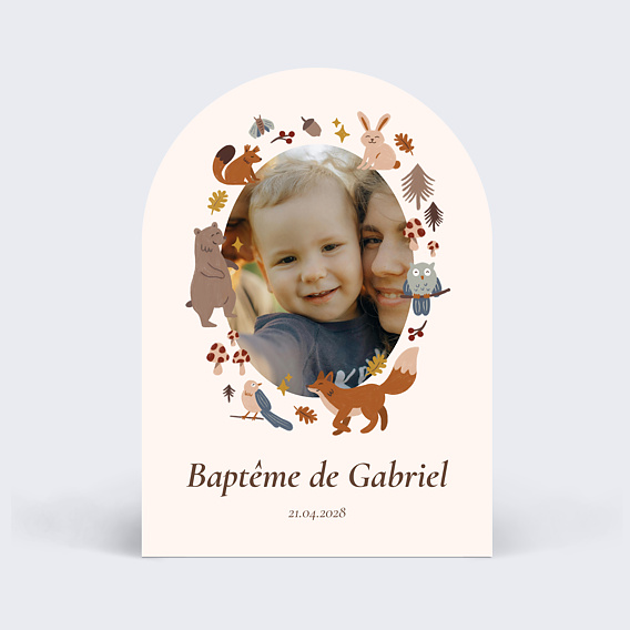 Faire-part Baptême Bois magique