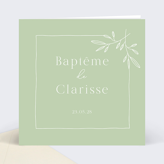 Faire-part baptême Cadre minimaliste chic