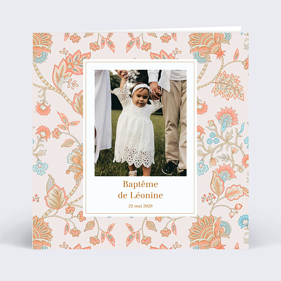 Faire-part Baptême Liberty Bohème