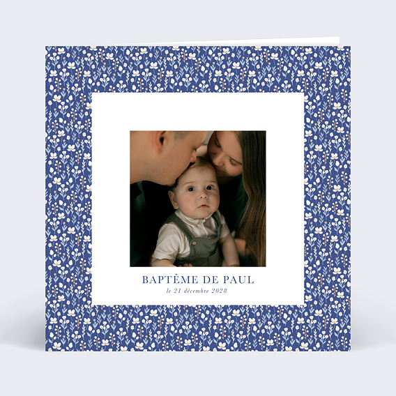 Faire-part Baptême Liberty Hiver