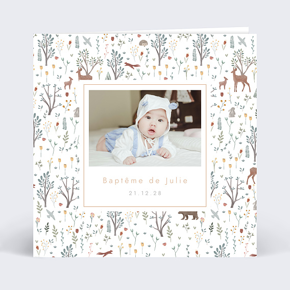 Faire-part Baptême Printemps Photo