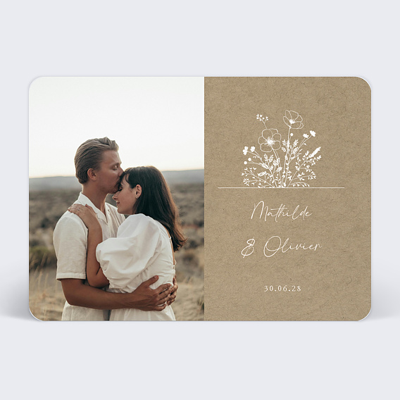 Faire part mariage Bouquet Champêtre Photo