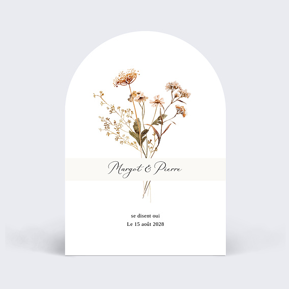 Faire part mariage Bouquet de fleurs