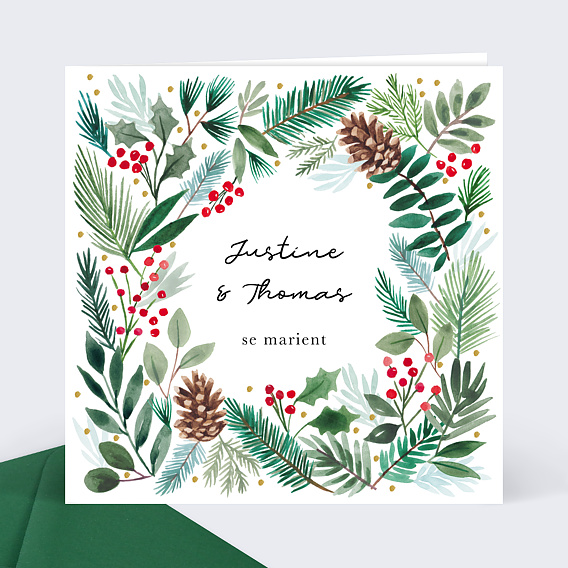 Faire part mariage Jardin de Noël