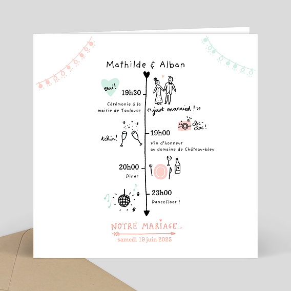 Faire part Mariage Mariage Illustré