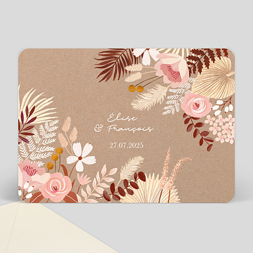 Faire-Part IRIS - Invitation nature chic avec enveloppe au motif fleuri