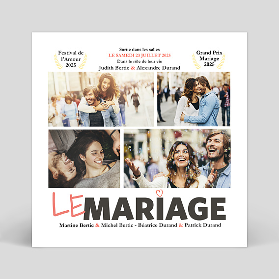 Faire part Mariage Affiche de Film