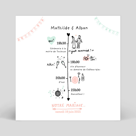 Faire part Mariage Mariage Illustré