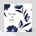 Faire part Mariage Fleurs Bleues Aquarelle 