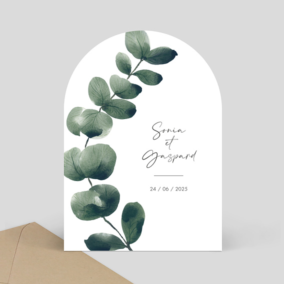 Faire part Mariage Branche d'Eucalyptus