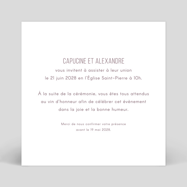 Faire-part Mariage Violet - Popcarte