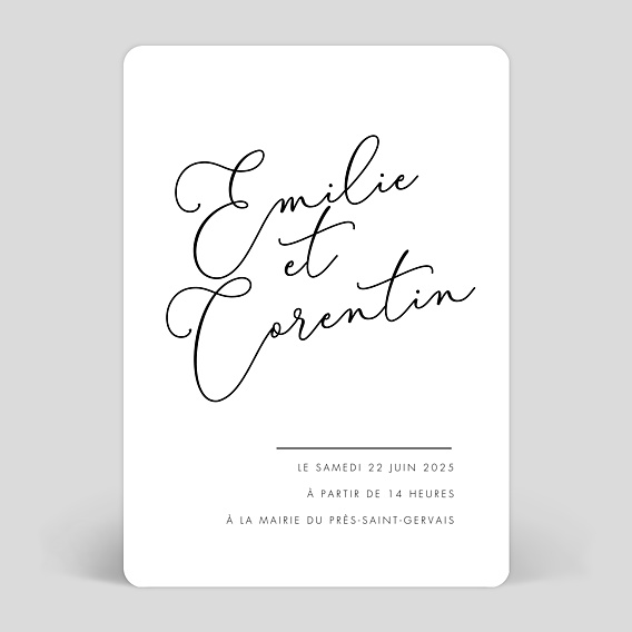 Faire part Mariage Jeu Typographique