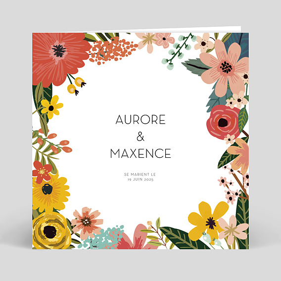 Faire part Mariage Bouquet Printanier