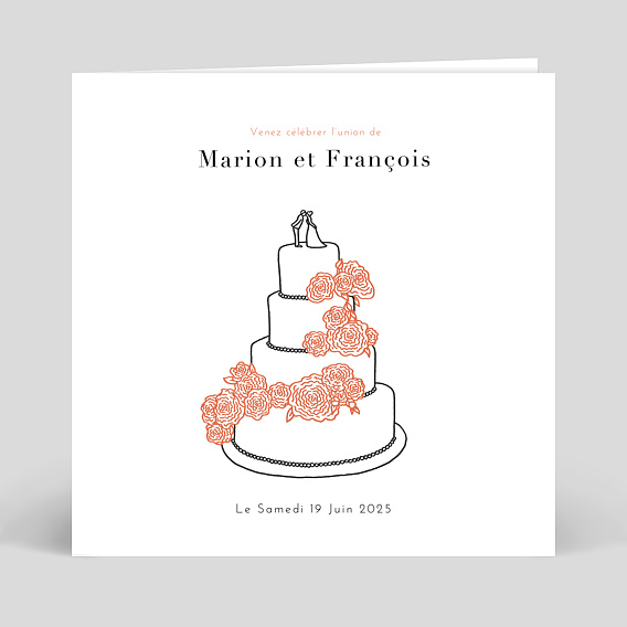 Faire part Mariage Gâteau Mariage