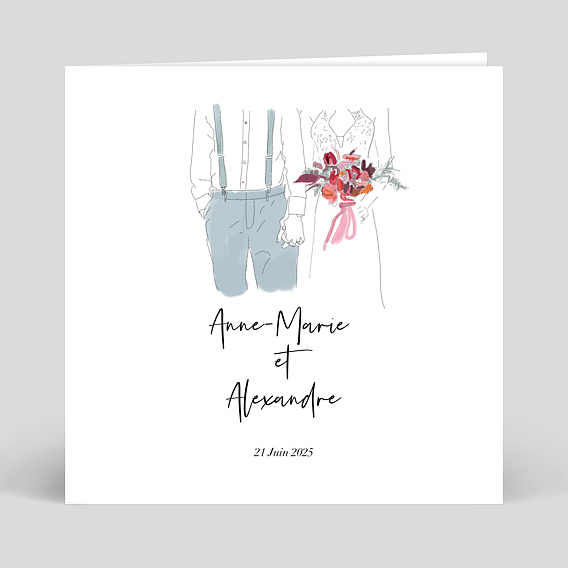 Faire part Mariage Illustration Elégance