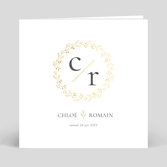 Faire part Mariage Monogramme