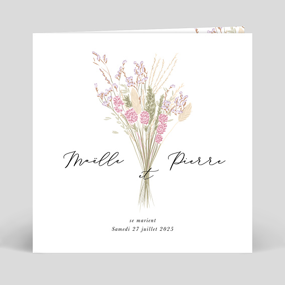 Faire part Mariage Petit Bouquet Champêtre