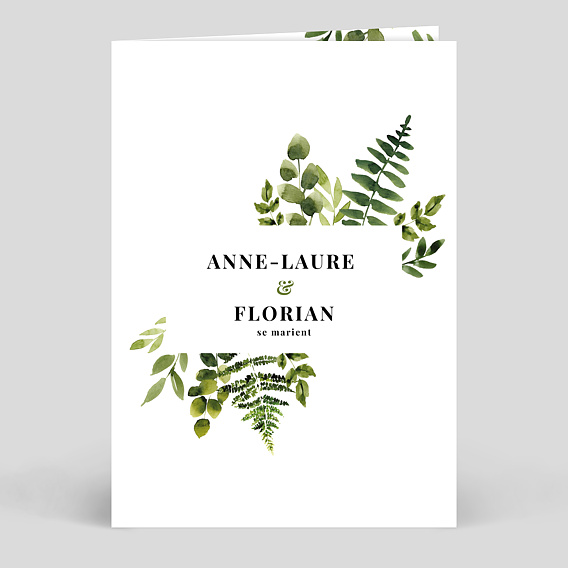 Faire part Mariage Aquarelle Botanique