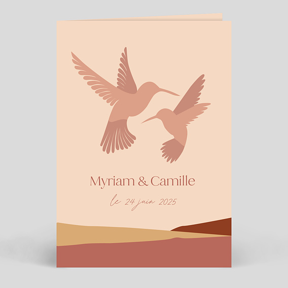 Faire part Mariage Marie Lou Création x Popcarte - Colibri