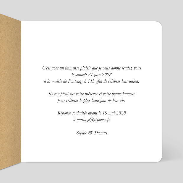 Faire-part Mariage Papa Maman - POPCARTE